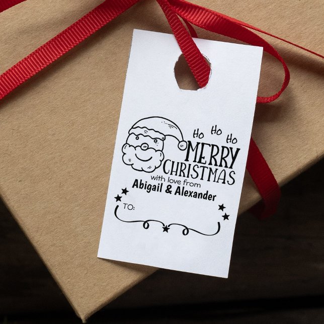 Personalized Santa Claus Merry Christmas Rubber Stamp (Creator Uploaded)
