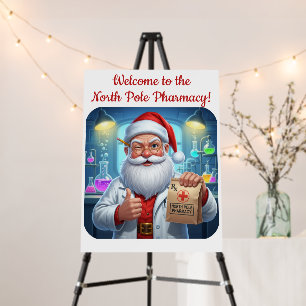 Personalized Santa Claus Pharmacy North Pole Foam Board
