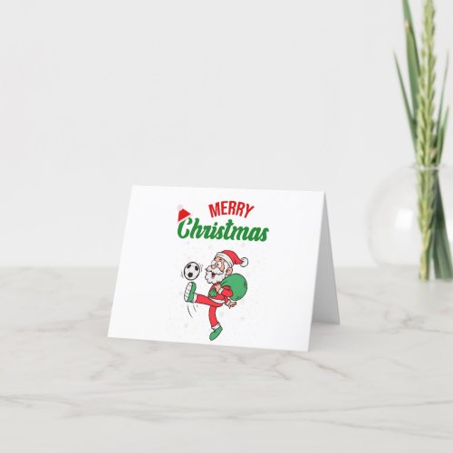 Personalized  Santa Claus Playing Soccer Christmas Holiday Card