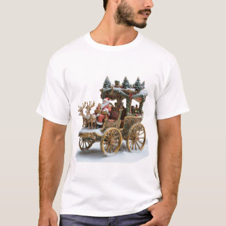 Personalized Santa Claus riding carriage T-shirt