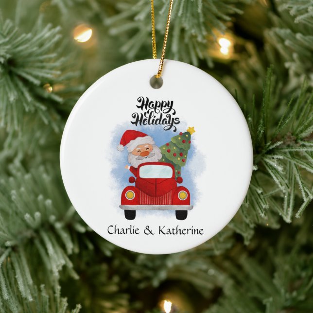 Personalized santa clause  christmas ornaments cus (Tree)