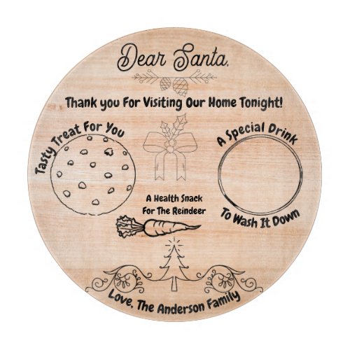 Personalized Santa Cookie Tray Cutting Board