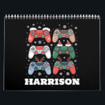 Personalized Santa Gaming Controller Gamer Xmas Calendar<br><div class="desc">Christmas Santa Elf Gaming Controllers Gamer Xmas</div>