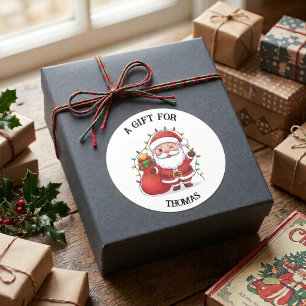 Personalized Santa Gift Label Sticker Custom Name