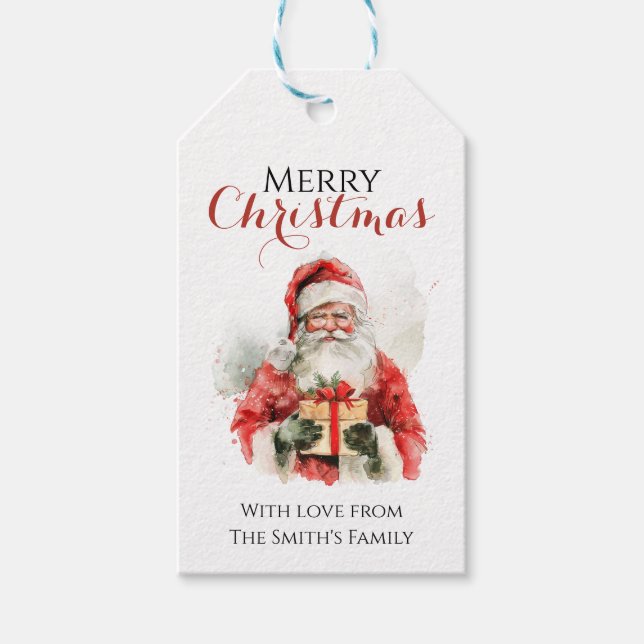 Personalized Santa Gift Tag – Custom Christmas Lab (Front)
