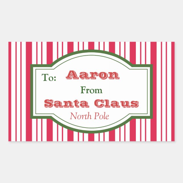 Personalized Santa Gift Tag Stickers (Front)