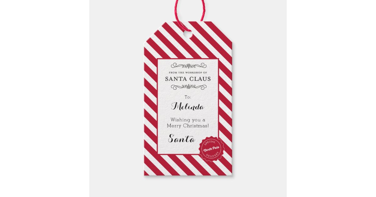Personalized Santa Gift Tags, Christmas Elf Tags
