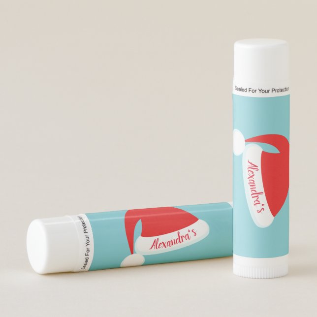 Personalized Santa Hat Lip Balm (Front)