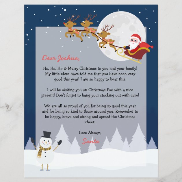 Letter　Pole　Zazzle　From　Santa　Personalized　North