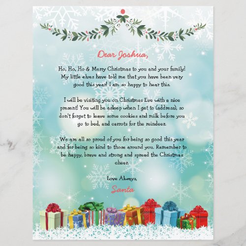 Personalized Santa Letter From North Pole