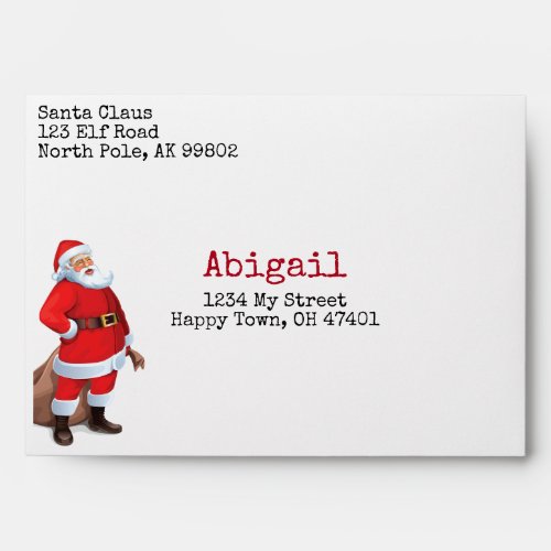 PERSONALIZED Santa Mail from the North Pole Envelope
