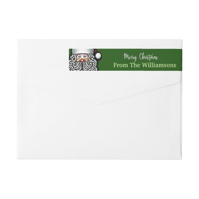 Personalized Santa Merry Christmas Address Wrap Around Label (Back)