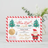 Personalized Santa Official Nice List Certificate Invitation (Standing Front)