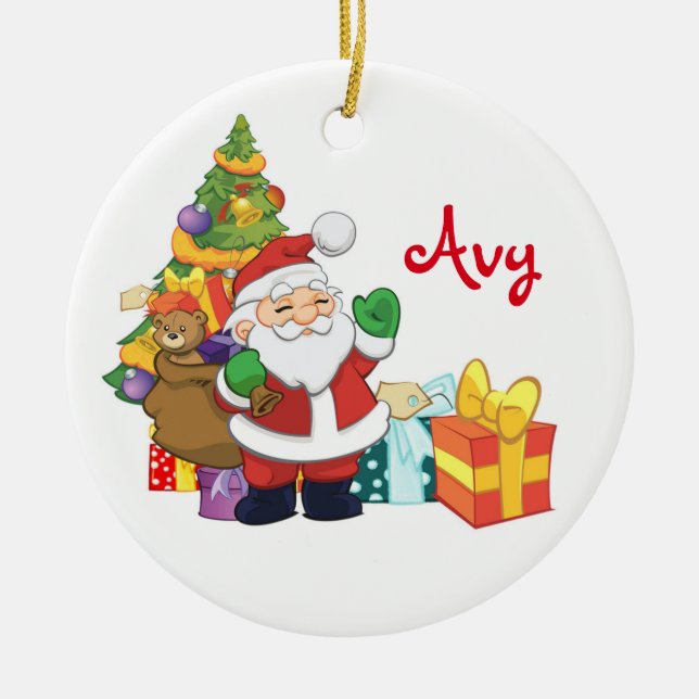 Personalized Santa Ornament (Front)