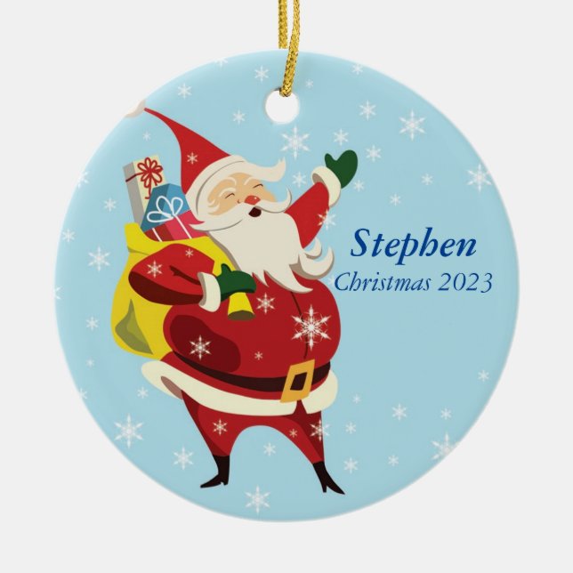 Personalized Santa Ornament (Front)