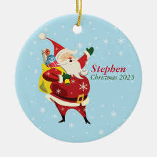 Personalized Santa Ornament Name and Year