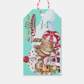 Personalized Santa Reindeer Watercolor Gift Tags