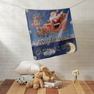 Personalized Santa Rudolph Baby Fleece Blanket