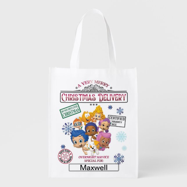 Personalized Santa Sack Grocery Bag (Front)