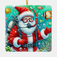 Personalized Santa Scuba Diving Christmas