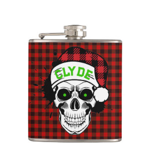 Personalized Santa Skull Flask
