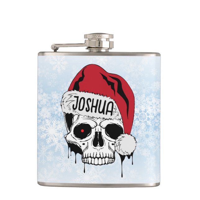 Personalized Santa Skull Flask (Front)