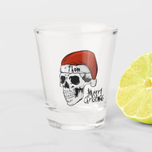 Personalized Santa Skull Shot Glass