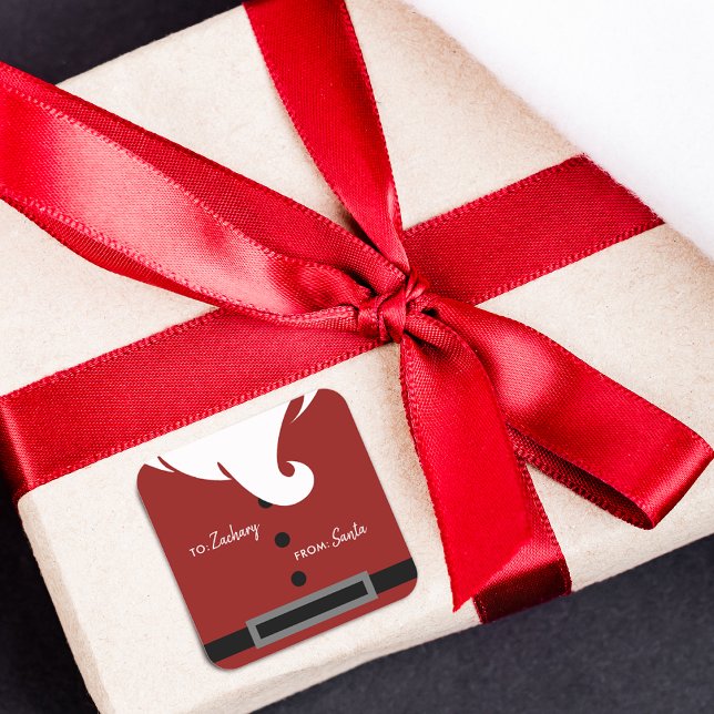 Personalized Santa Square Sticker (Personalized Santa Square Sticker)