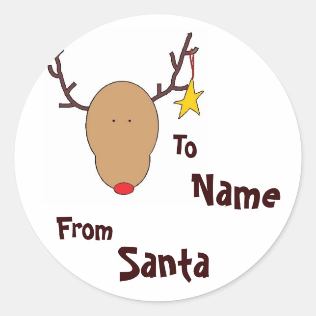 Personalized Santa Sticker (Front)