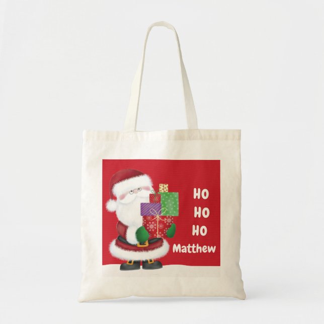 Personalized Santa Tote Bag (Front)