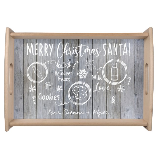 Personalized Santa Tray for Christmas Eve Treats (Front)