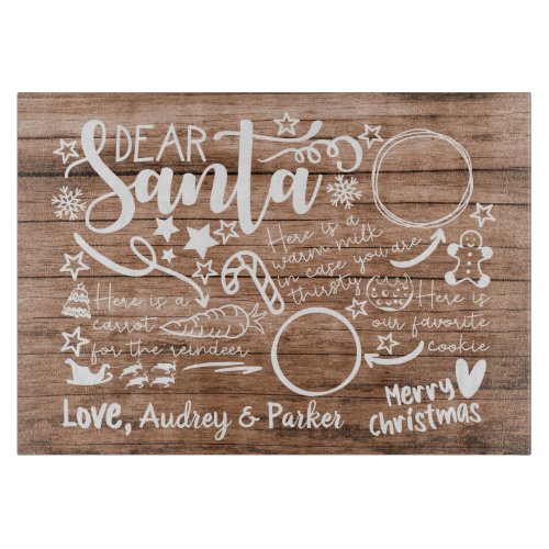Personalized Santa Tray For Christmas Eve Treats Cutting Board
