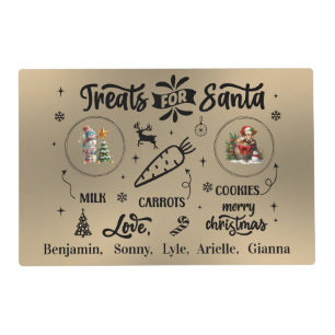 Personalized Santa Treats Laminated Placemat