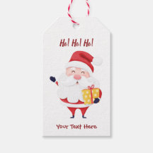 Personalized Santa with Gift Holiday Gift Tag
