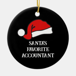 Personalized Santa's Favorite Accountant Ceramic Ornament