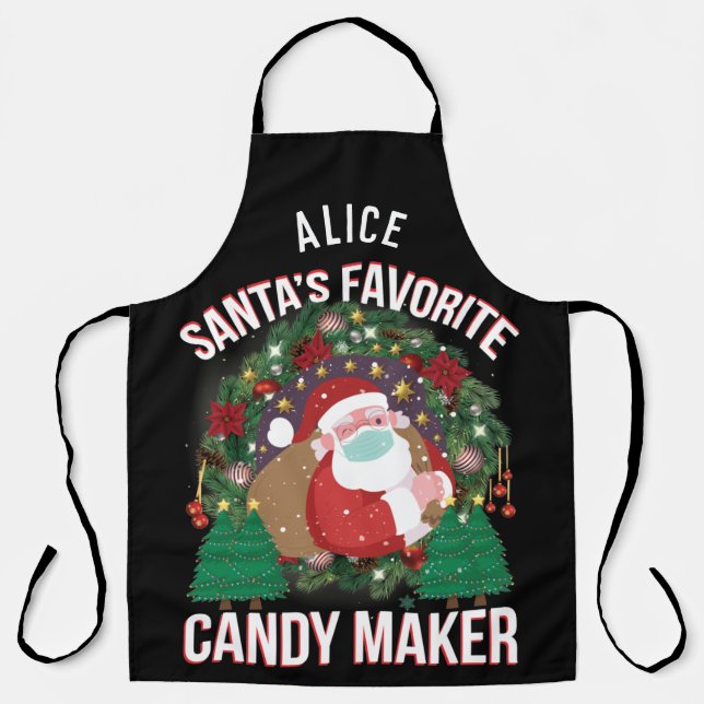 Personalized Santa's Favorite Candy Maker Apron (Front)