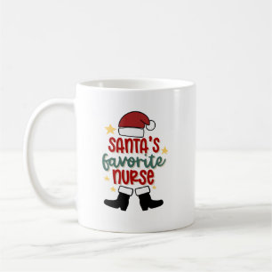 Personalized Santa's Favorite Nurse Mug