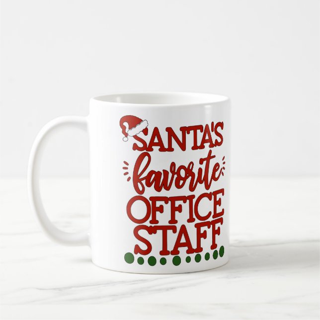 Personalized Santa's Favorite Office Staff  Coffee Mug (Left)