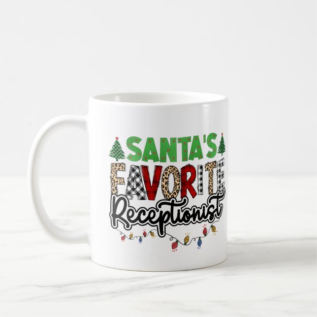 Personalized Santa's Favorite Receptionist  Coffee Mug (Left)