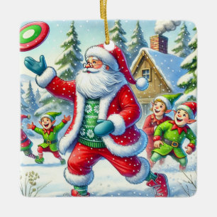 Personalized Santa's Favorite Ultimate Player Ceramic Ornament