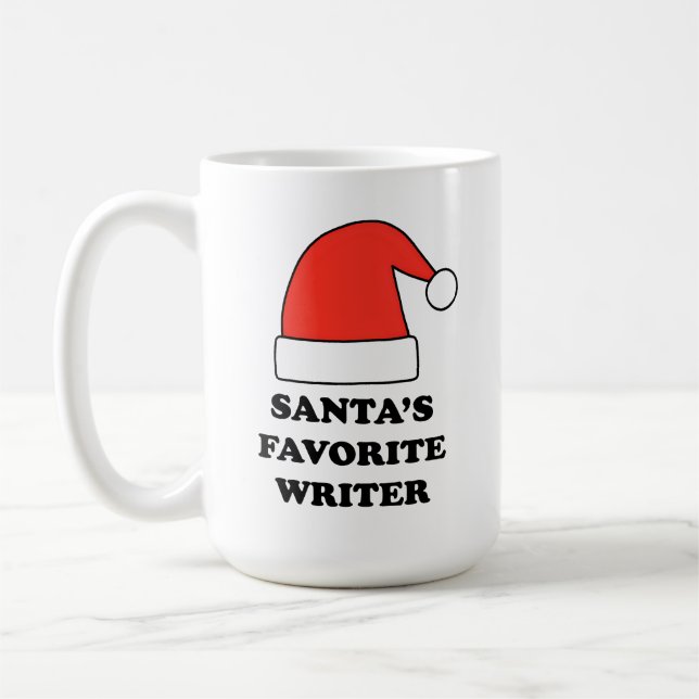 Personalized Santa's Favorite Writer Coffee Mug (Left)