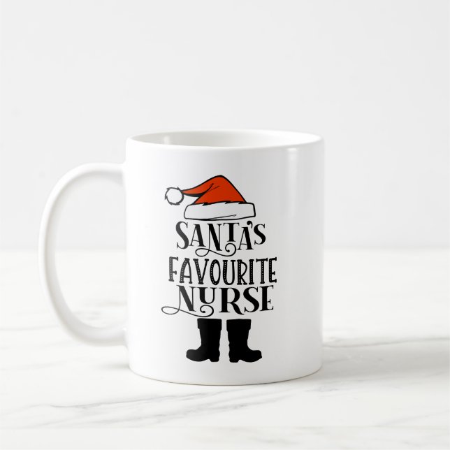 Personalized Santa's Favourite Nurse Mug (Left)