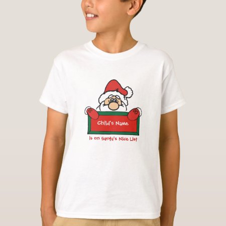 Personalized Santa's Nice List Shirt For Kids