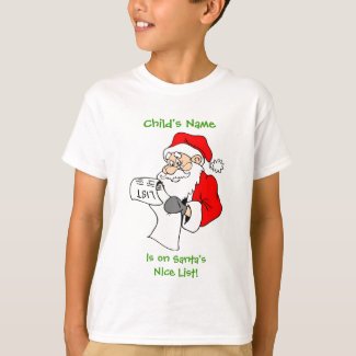 Personalized Santa's Nice List Shirt for Kids