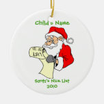Personalized Santa&#39;s Nice List Tree Ornament at Zazzle