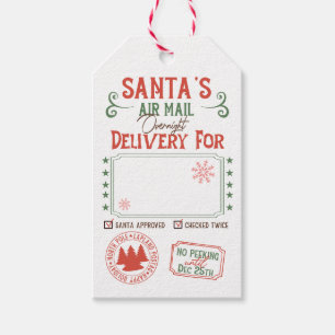 Personalized Santa's Overnight Delivery Gift Tags