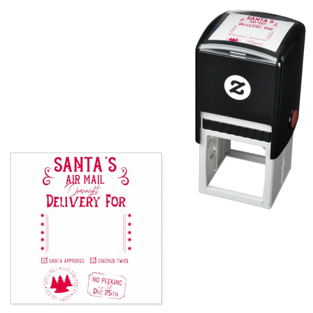 Personalized Santa's Overnight Delivery  Self-inking Stamp (In Situ)