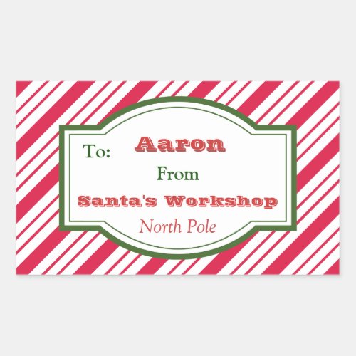 Personalized Santas Workshop Gift Tag Stickers