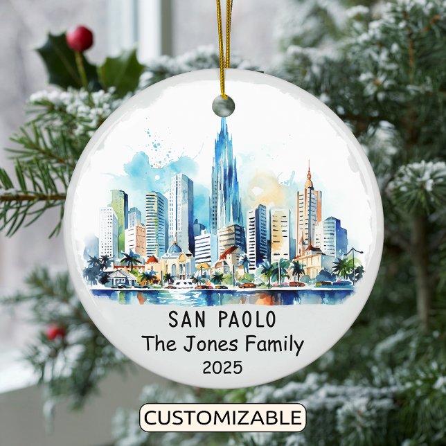 Personalized São Paolo Ornament, Brazil Ceramic Ornament (Creator Uploaded)