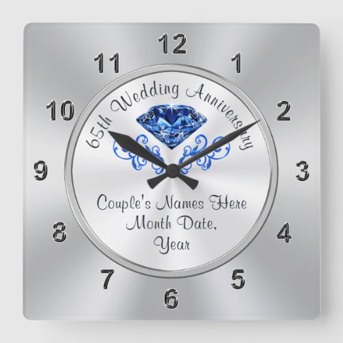 Personalized Sapphire 65th Anniversary Gifts CLOCK